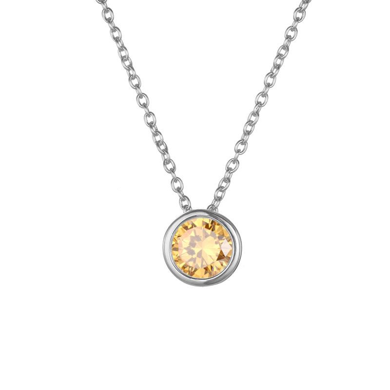 eManco Elegant Titanium Steel Diamond Clavicle Necklace for Women - Versatile, Non-Fading, Stainless Steel Pendant.