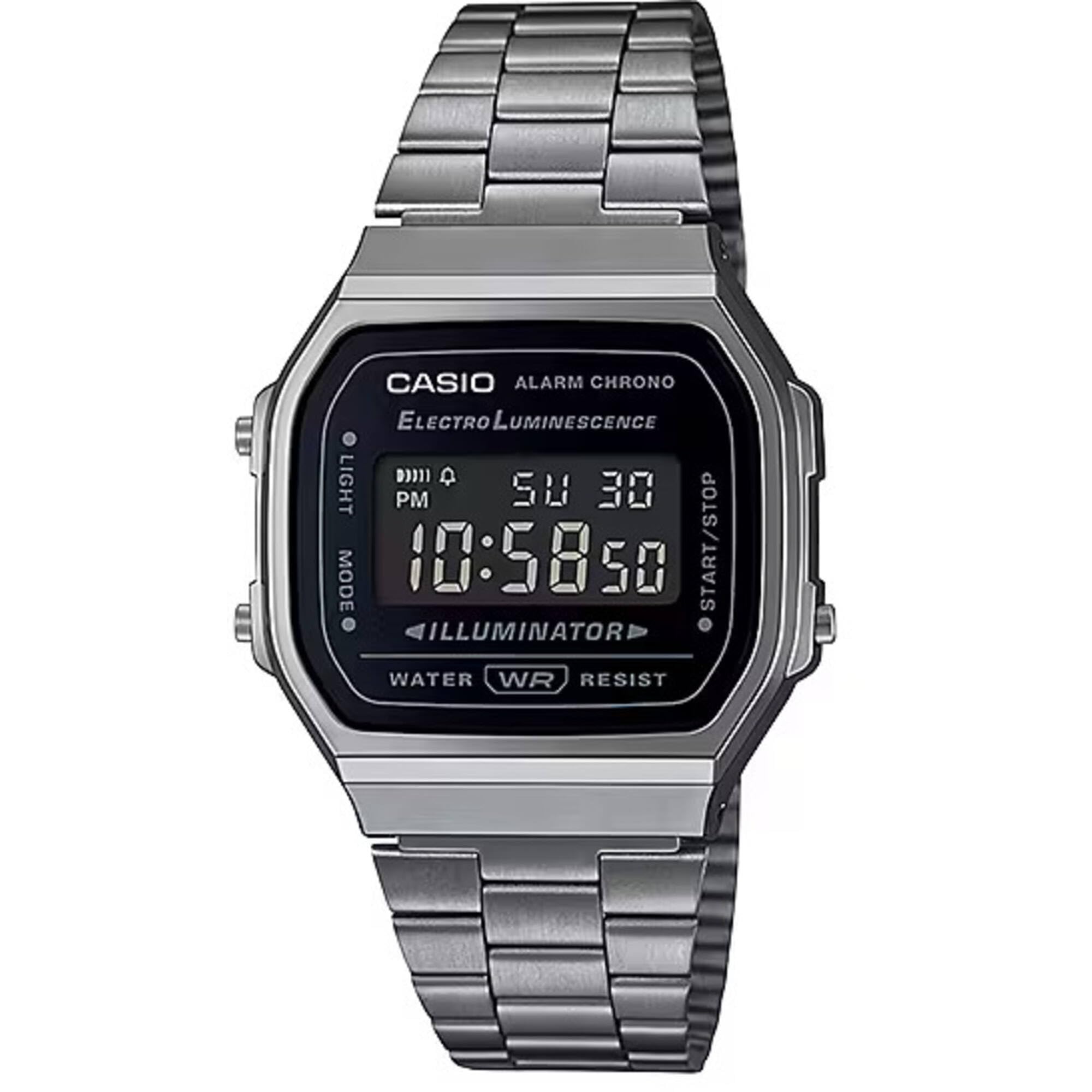 

Casio Цифровий Вінтажний Срібний G-Shock A168WGG-1BVT Годинник для Чоловіків та Жінок,
