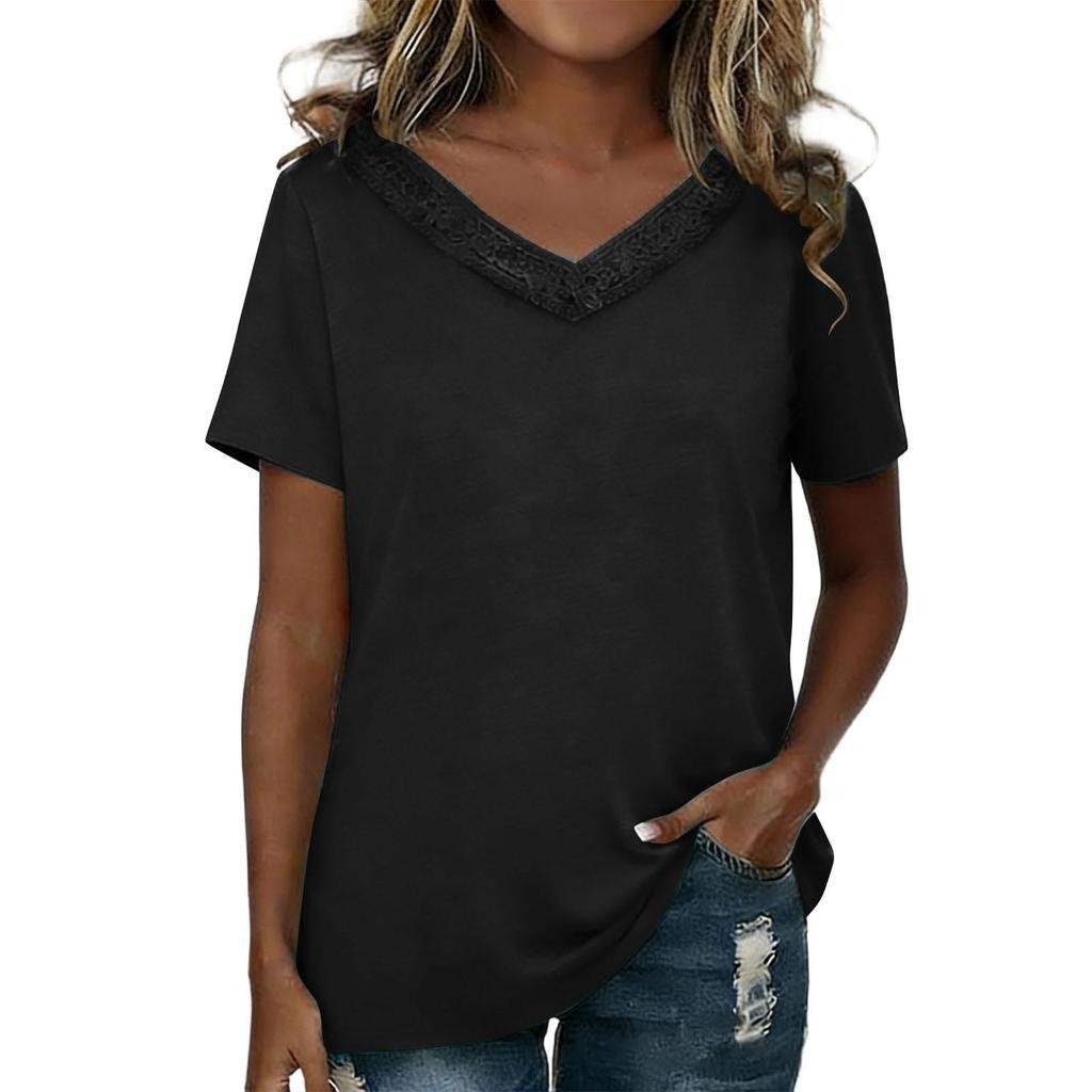 Boho Tops for Women V Neck Short Sleeve Tops Women Casual Ladies Tops Womens Clothing Blouses for Women UK