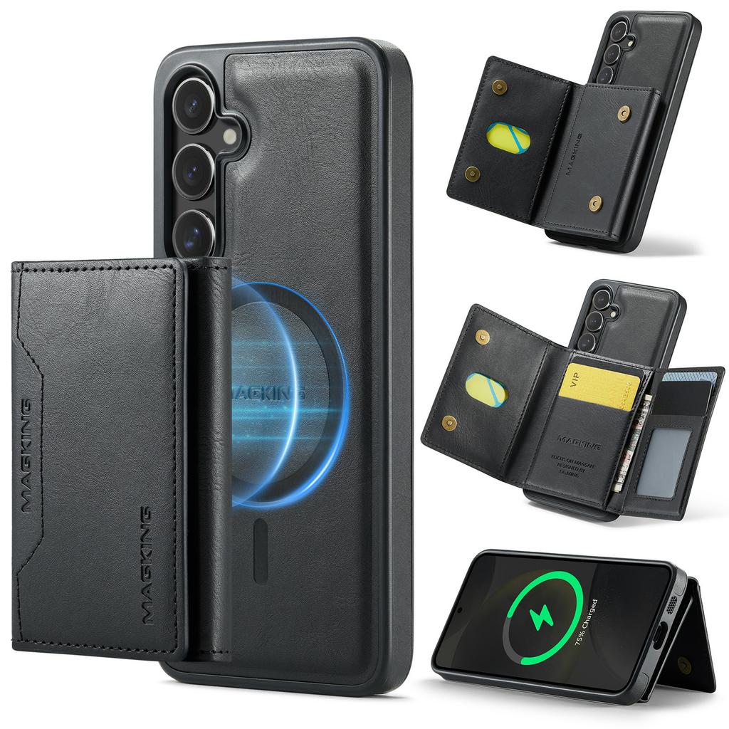 For Samsung Galaxy S25 Case Compatible with MagSafe PC+TPU+PU Phone Cover