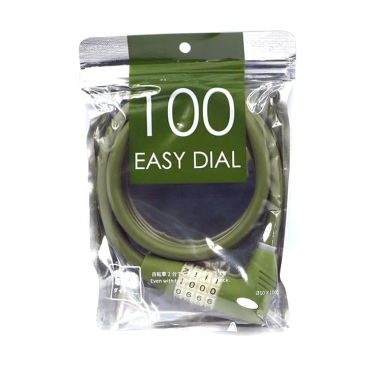 Asahi Cycle Easy My Dial Lock, 10x1000mm, Black, Bicycle Wire Lock