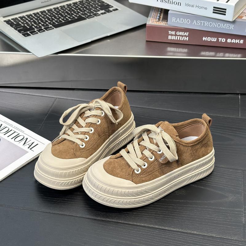 

9 muffin thick baseplate shoes women s imitation velvet texture 2 autumn retro versatile round head women s casual shoes 35 хаки