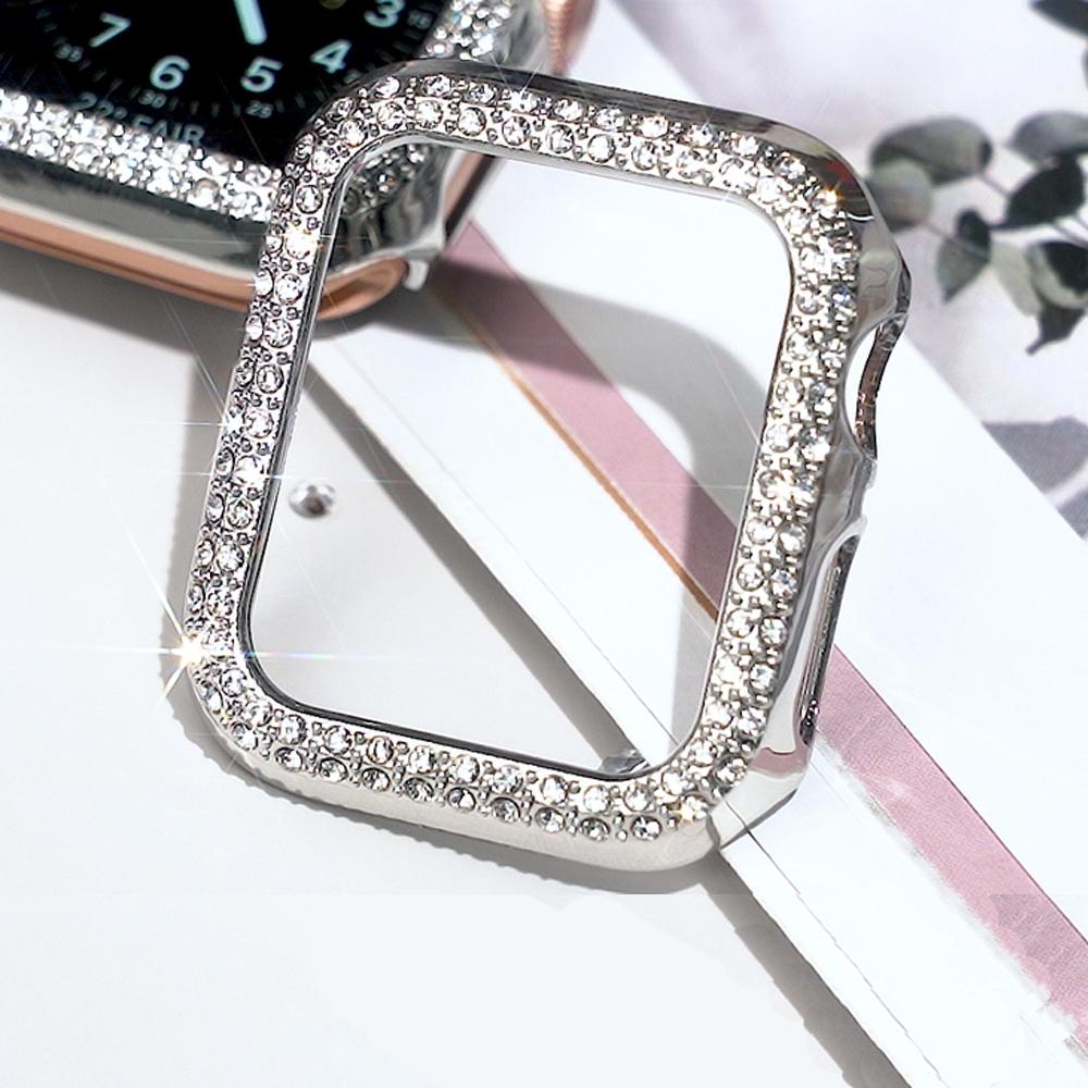 Cover For Apple Watch Case 42mm 46mm Series 10 Accessories Bling Diamond Rhinestone PC Bumper Protector Face iWatch Protective