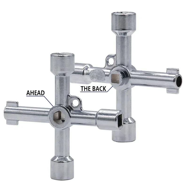 4 Way Multi-Purpose Cross Wrench Universal Internal Triangle Wrench Multi-Purpose High Quality Repair Pipe Hand Tool