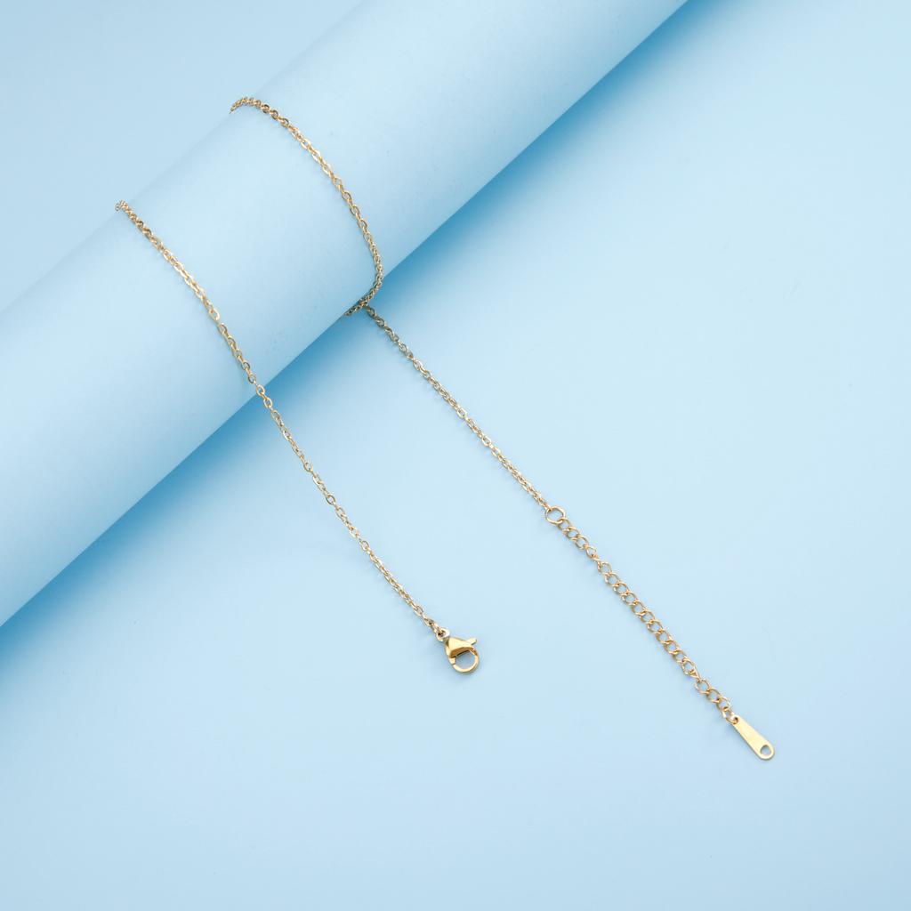 Stainless Steel Chains Classical 1.3mm Wide O Shape Rolo Link Necklace Choker For Women Pendant DIY Jewelry