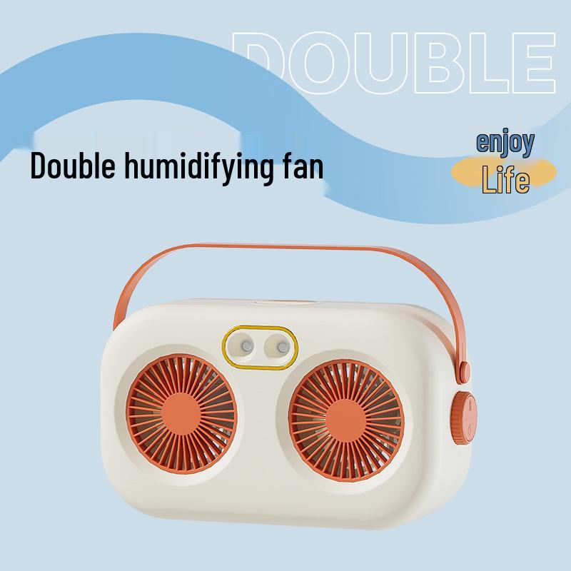 Mini Cartoon Desktop Air Cooler: USB-Powered Refrigeration & Humidifying Spray Fan