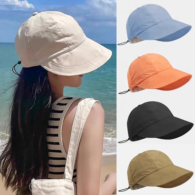 Fashion Foldable Outdoor Sun Bucket Hat for Women Girl Hats Wide Brim Bucket Summer Cover 50+ UPF Adjustable Sun Protection Caps