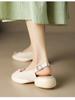 Summer 2024 New High-heeled Sandals Step On the Stool Feeling Women Open-toed Shoes Luxury Buckle Casual Thick-heeled Sandals