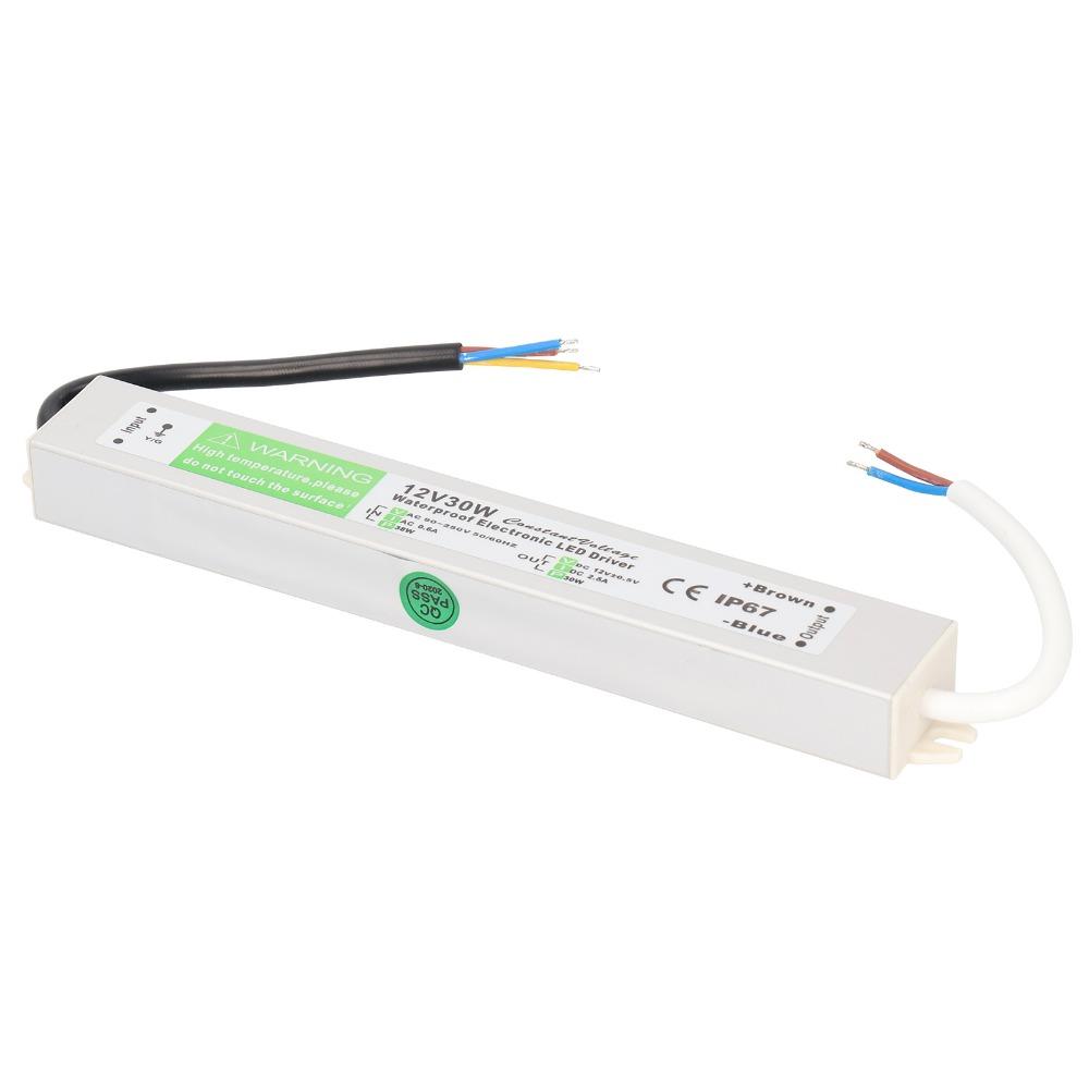 AC90-250V Input Waterproof Power Supply 30W LED Driver Transformer  Low Voltage Applications
