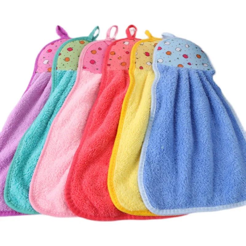 

4Pc Small Cleaning Cloth Dishcloth Hand Towel Useful Thing for Kitchen Children Cartoon Bathroom Housework Hanging Type Cute Rag