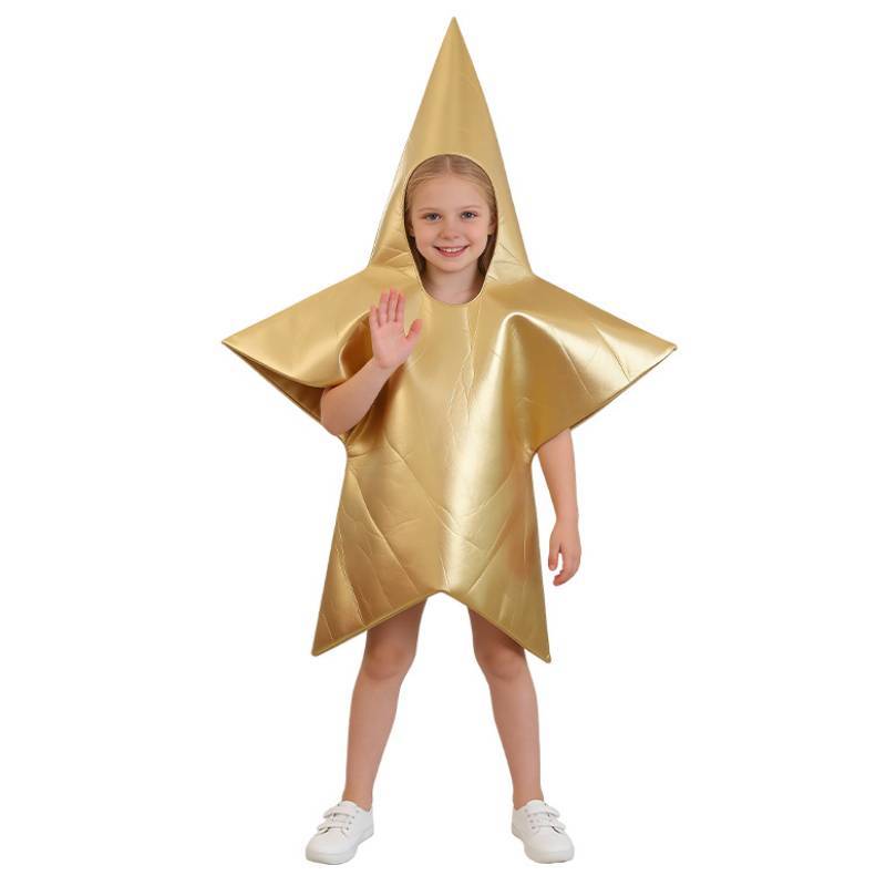 Disfraz Cosplay de Estrella para Niños con Material Suave de Poliéster para Actuaciones Navideñas en Escenario