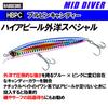 DUEL HARDCORE Lure Lipless Minnow Hardcore Mid Diver 115mm 18g Pink Candy Sea Bass Japanese Sea Bass (F) Weight F1192-HBPC-Blue