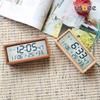 Yujeubi Real Wood Lcd Temperature And Humidity Alarm Clock