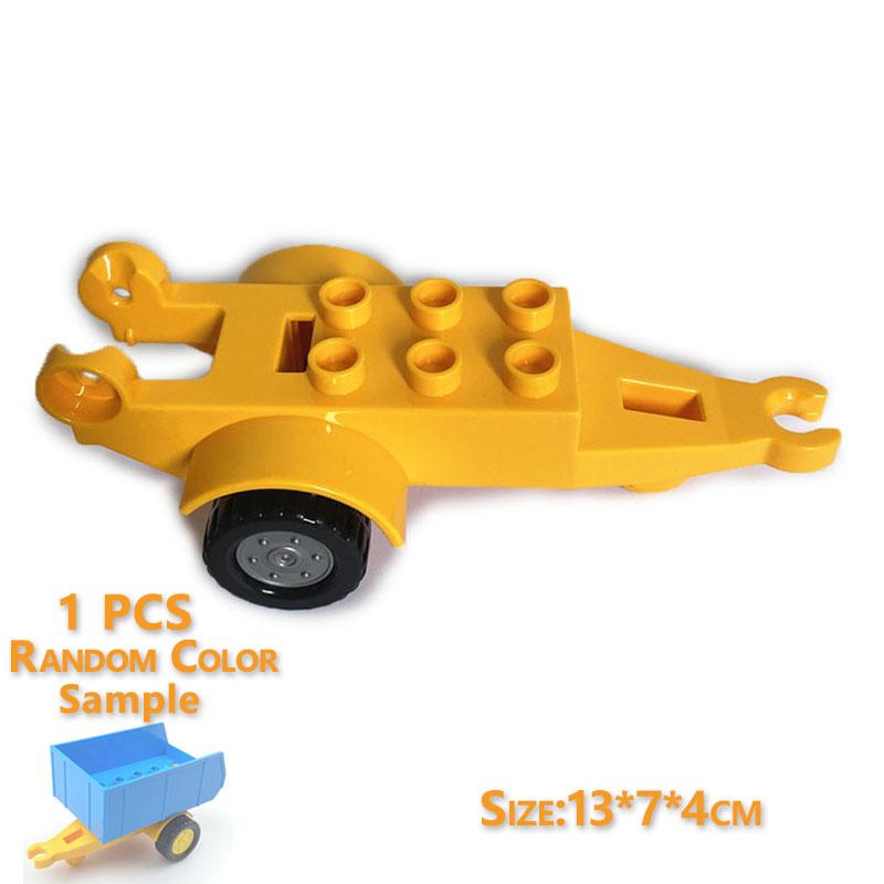 Trailer Car Motorcycle Boat Big Building Blocks Collocation Vehicle Accessory Kid DIY Toys Compatible With Duploed Set Gift