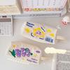 Kawaii Tulip Cloth Pencil Case Portable Stationery Bag Box Large Storage Bag School Makeup Pouchzipper