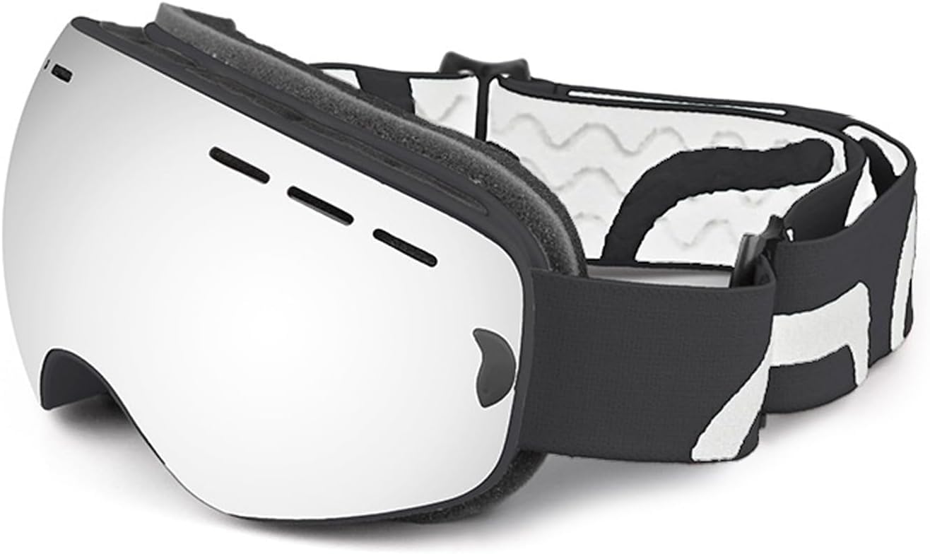 

Ski and snow goggles for featuring spherical wide field of UV and glasses and suitable for mountain climbing and Double lenses offer UV helmet and are чёрный