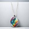 Fantasy Ripple Pattern Oval Women's Jewelry Fashion Pendant Necklace