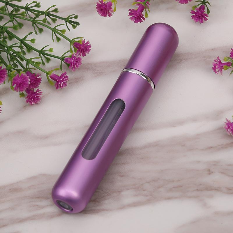 8ml Mini Refillable Travel Perfume Spray Bottle, Bottom-Fill, Round Head, Self-Pump, Portable, In Stock