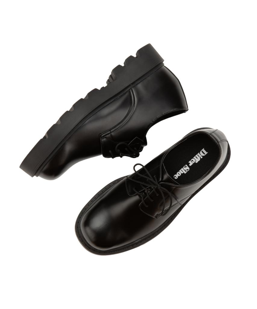 Differshoe 703 Chunky Derby Shoes 7Cm Glossy Black [Glossy]