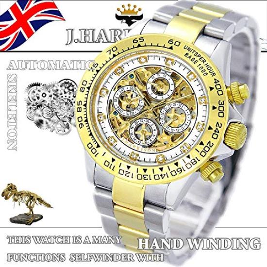 Automatic Skeleton Watch JH003GW with Jewels J.HARRISON (John Harrison)