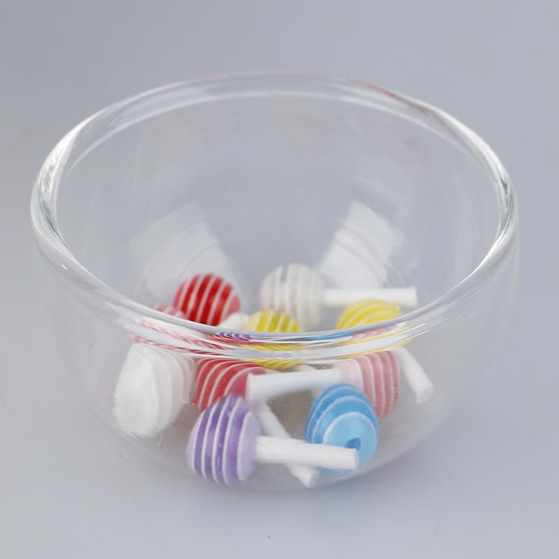 1/12 Dollhouse Miniature Accessories Glass Soup Plate Simulation Dish Toy