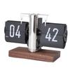 Flip Desk Clock Vintage 12H Battery Powered Mechanical Digital Auto Flip Down Calendar Clock for Living Room Table