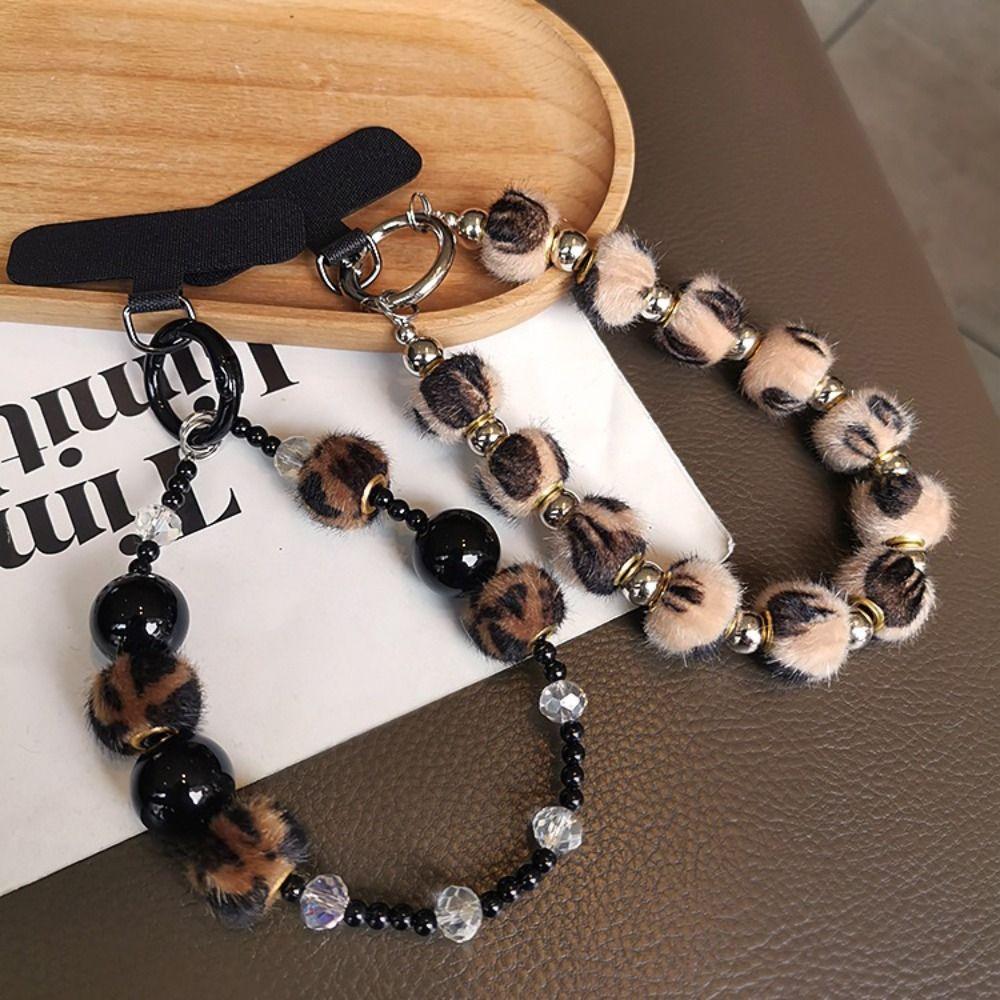 

Anti-lost Mobile Phone Lanyard Leopard Print Girls Phone Pendant Car Key Accessories Style B