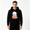 Men's Cute Cartoon Panda Drinking Boba Tea Print Hoodie Casual Loose Long Sleeve Pullover Sweatshirt Fashion Streetwear For Men Daily Home Wear