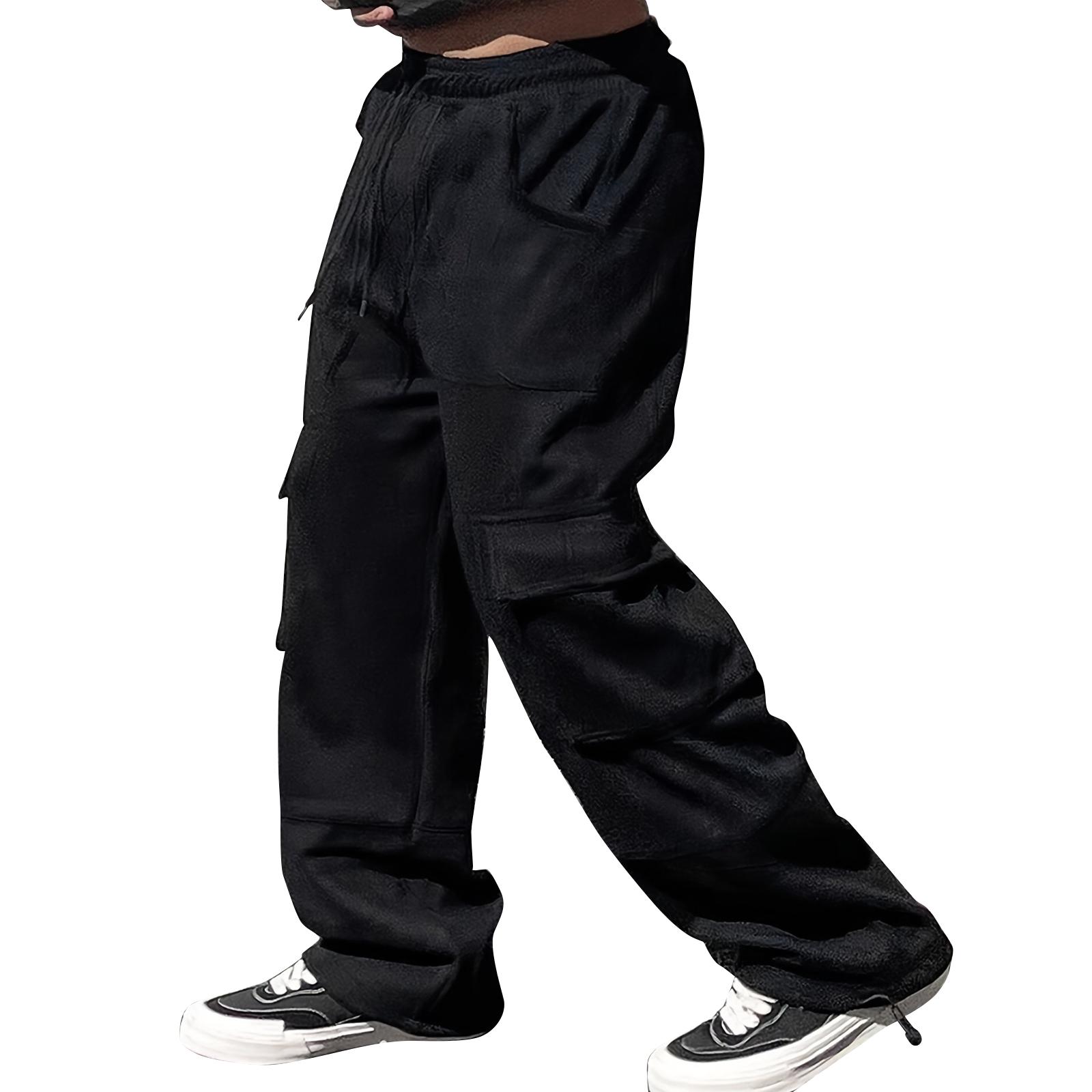 

Мужские однотонные свободные спортивные штаны с широкими штанинами, мужские повседневные модные спортивные штаны L