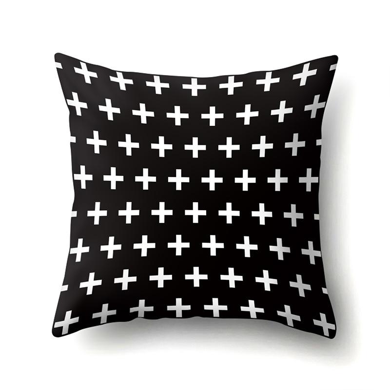 Polyester Pillow Case Geometric Decoration Home Petal Strip Printed Cushion Cover Bedside Cushion Cover Waist Cushion Cover