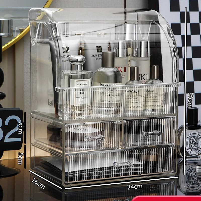 

Акриловый органайзер для косметики с крышкой - ящик для хранения помады и средств по уходу за кожей