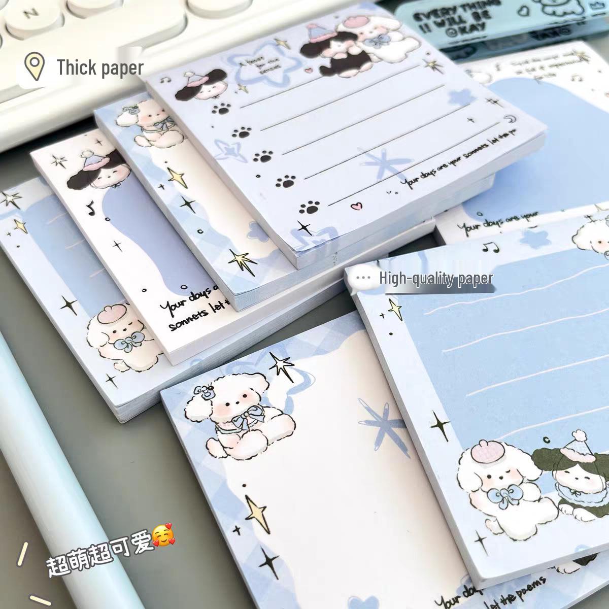 Star Puppy Cute Cartoon Student Tearable & Reusable Sticky Notes Pad Star Puppy Sticky Notes D