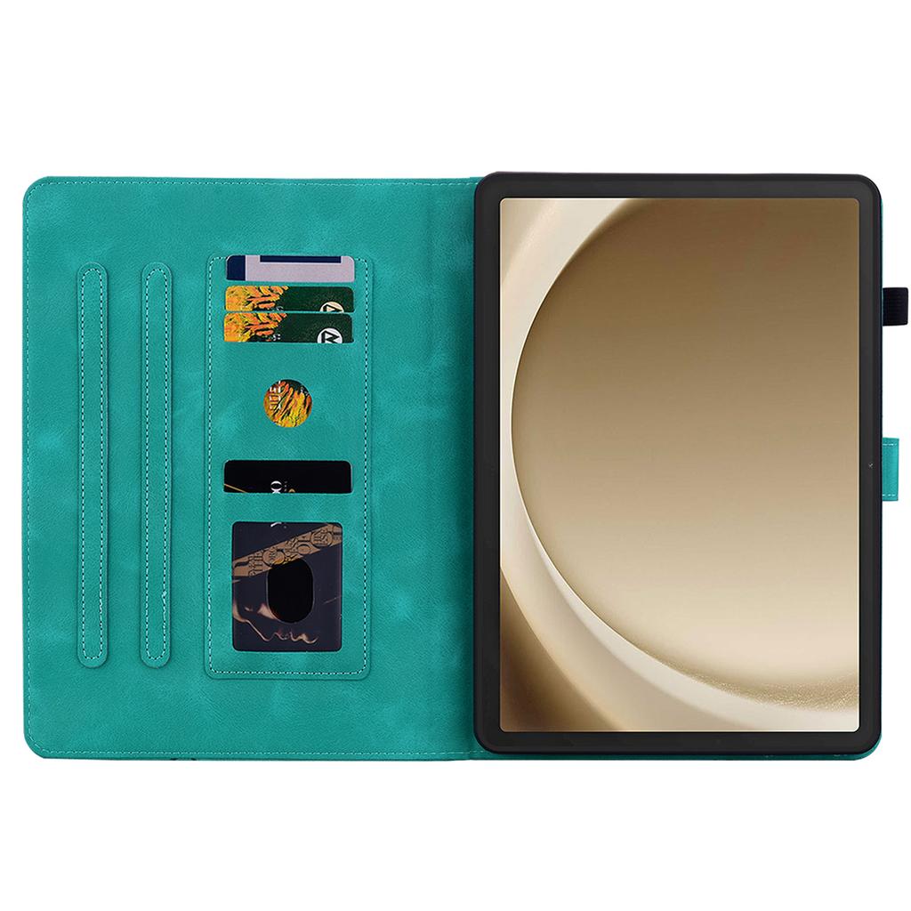 For Samsung Galaxy Tab A9+ Case with Card Slots Anti-Drop Imprint PU Leather Tablet Cases