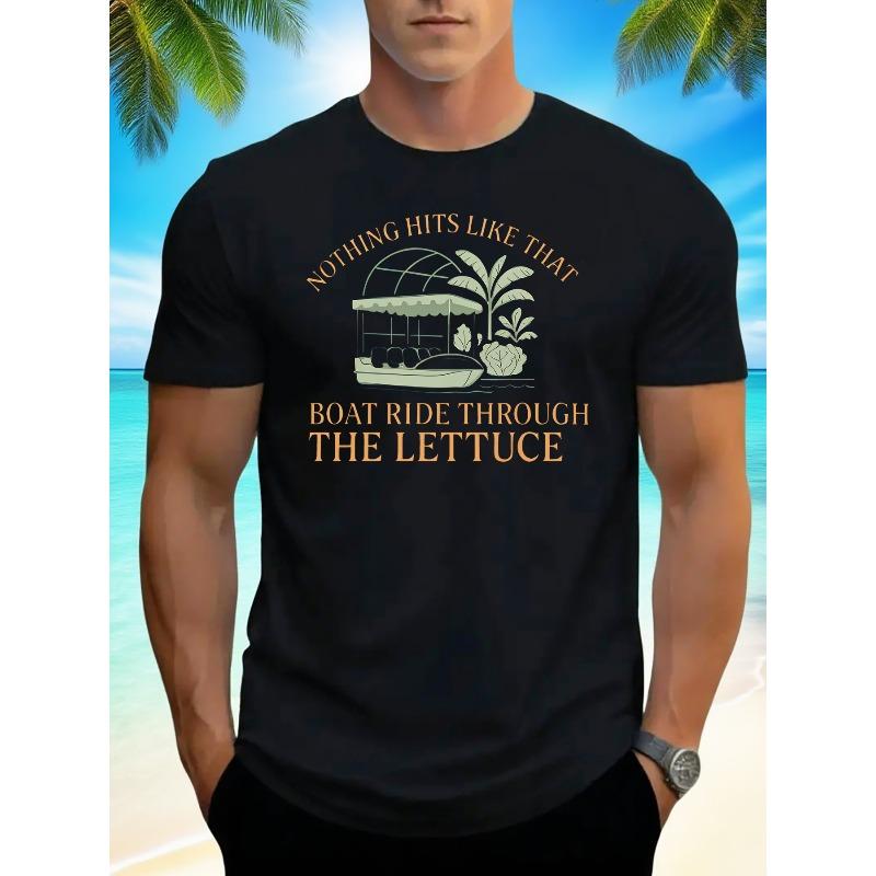 

European sizes Men s Retro EPCOT T-Shirt - Vintage Themed Boat Ride & Lettuce Design with EPCOT Logo 4XL чорний