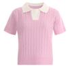 Shop   Women Cable Knit Short Sleeve Top Color Block Sora Bom Wkn 11885