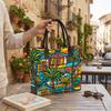 Colorful Tropical Palm Print Large Tote Bag Casual Daily Shoulder Bag
