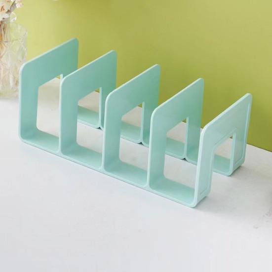 Organisateur de Bureau Boodend Support de Livres avec 4 Compartiments Verticaux Plastique