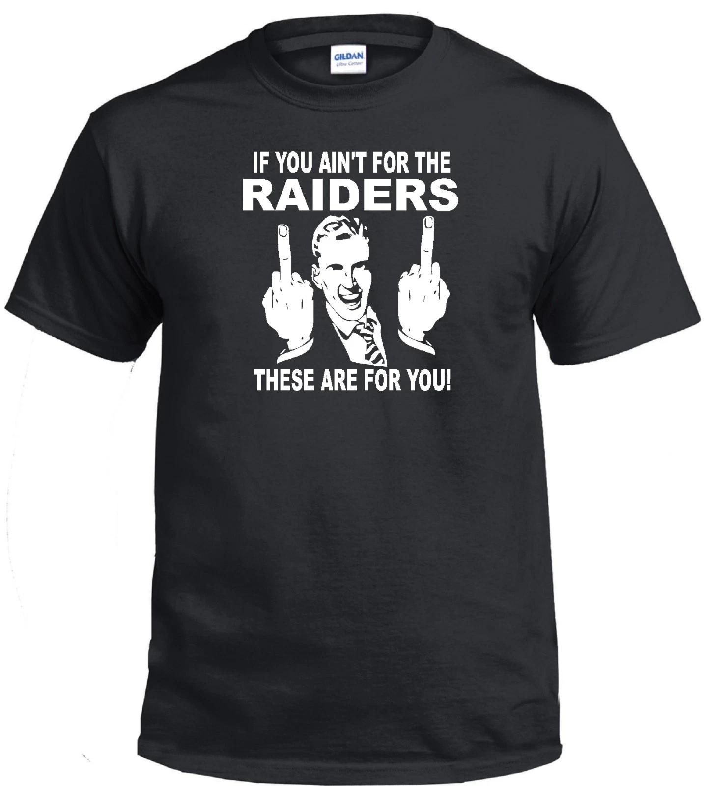 RAIDERS FAN FLIP THE BIRD FOOTBALL BLACK T-shirt JERSEY M