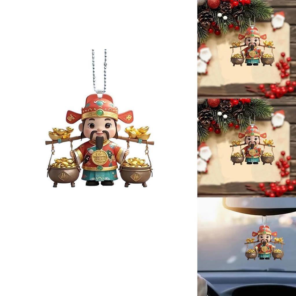 Car Interior Acrylic Decor With Cartoon God Of Wealth Style For Home And Vehicle Decoration