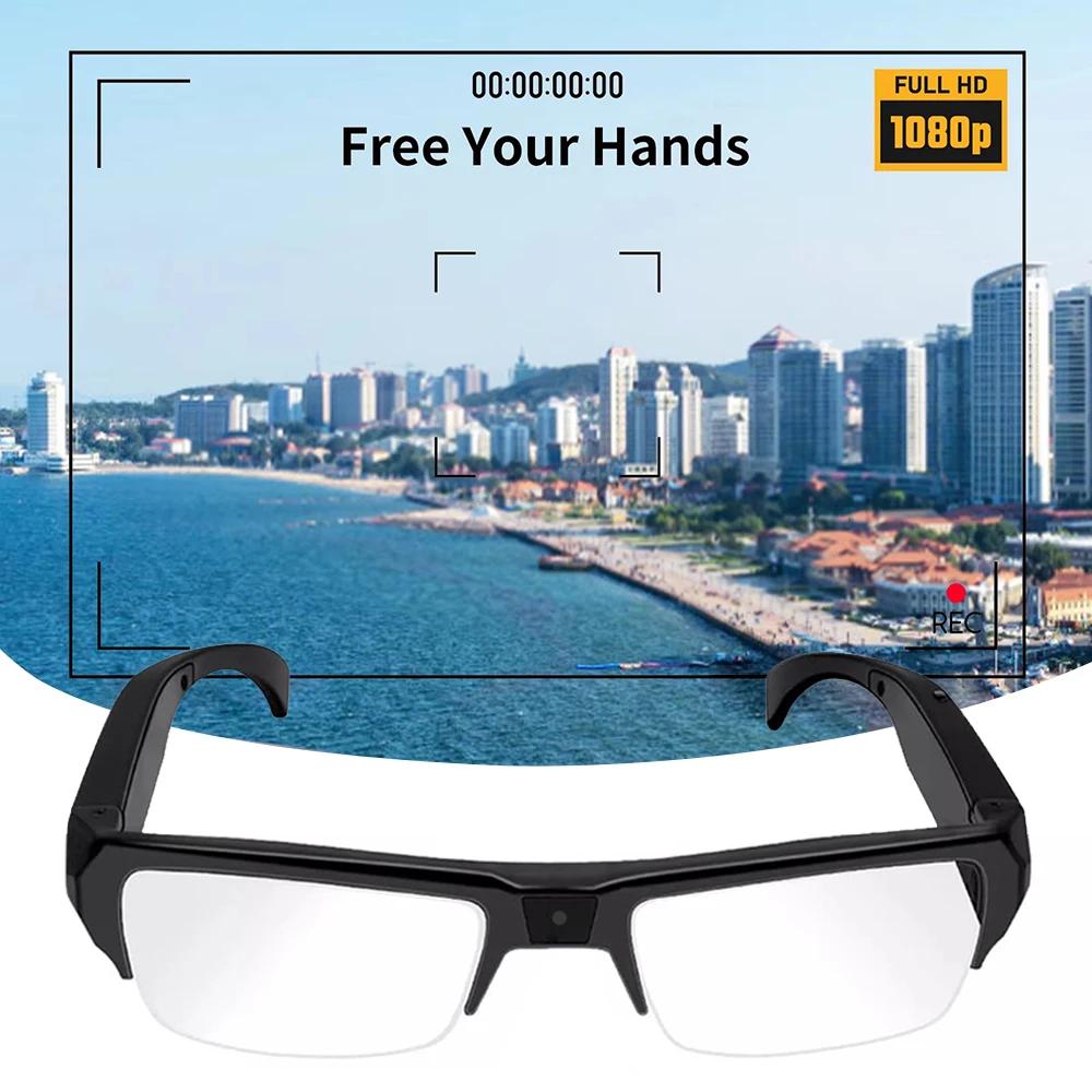 1080P HD Camera Glasses Cycling Glasses Wearable Sports Surveillance Camcorder 120° Wide Angle Outdoor Cycling Sports DVR Video Recorder Glasses