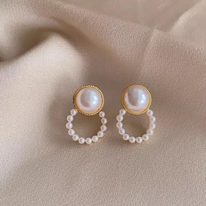 Minimalist Pearl Stud Earrings Women 2026 Fashion Geometric Design Stainless Steel Hypoallergenic