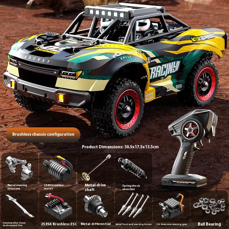 Professional Carbon Brush Rc Remote Control Car Four-Wheel Drive Off-Road High-Speed Big Foot Short Card Adult Racing Toy Car