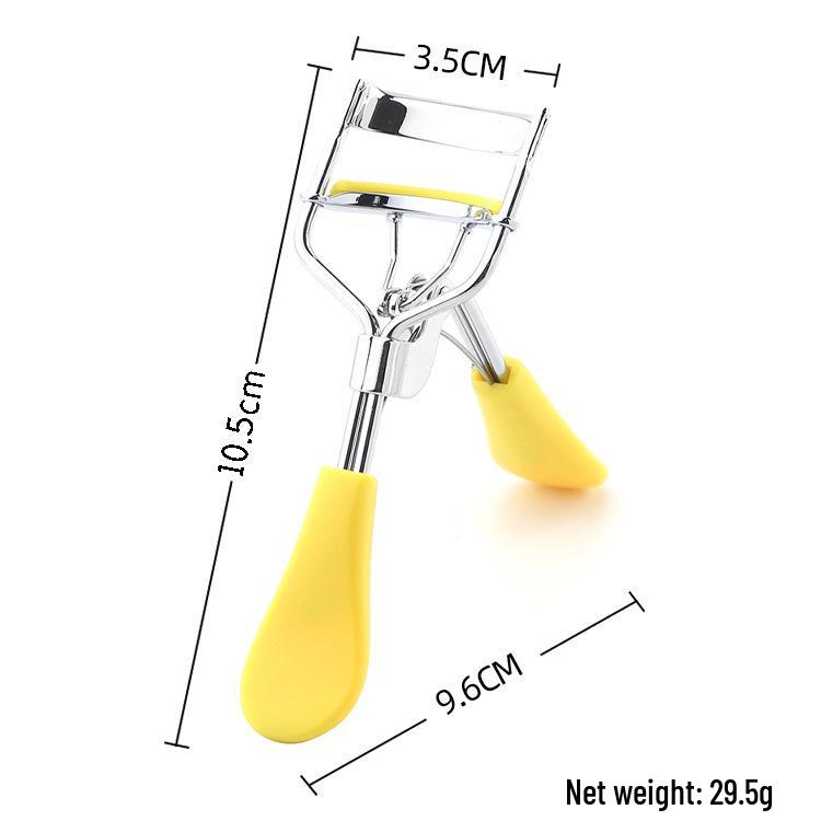 Ultra-Wide Black Eyelash Curler - Long-Lasting Setting Tool In Silver