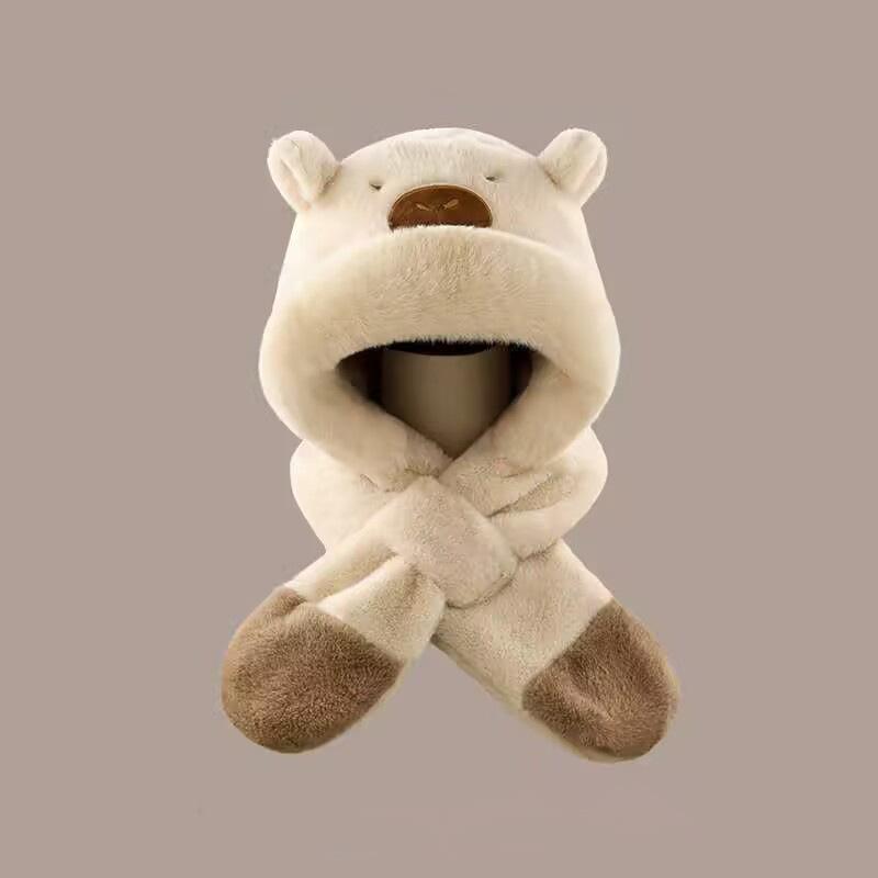 Capybara Hat & Scarf with Moving Ears - 2025 New Winter Style for Kids