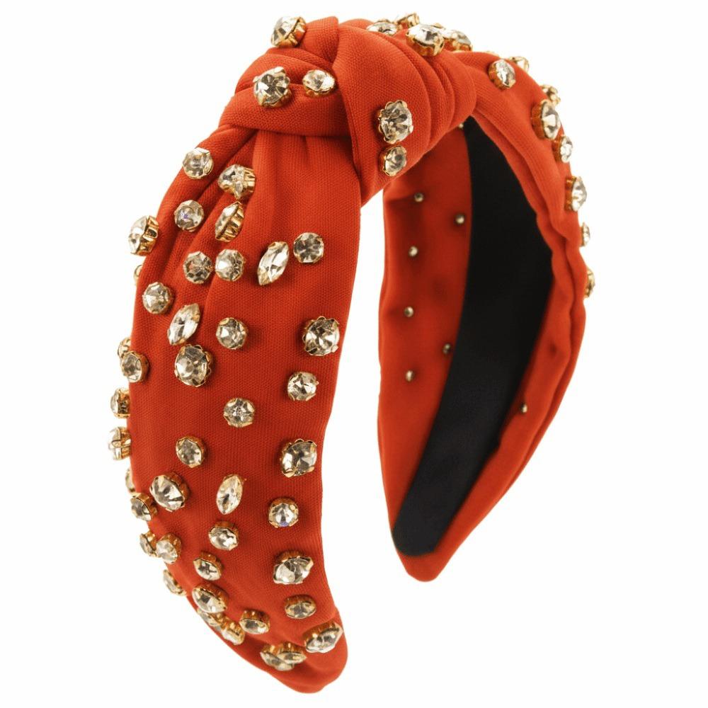 Full Diamond Knotted Headband Exaggerated Design Rhinestone Headband Women's Hair Accessories