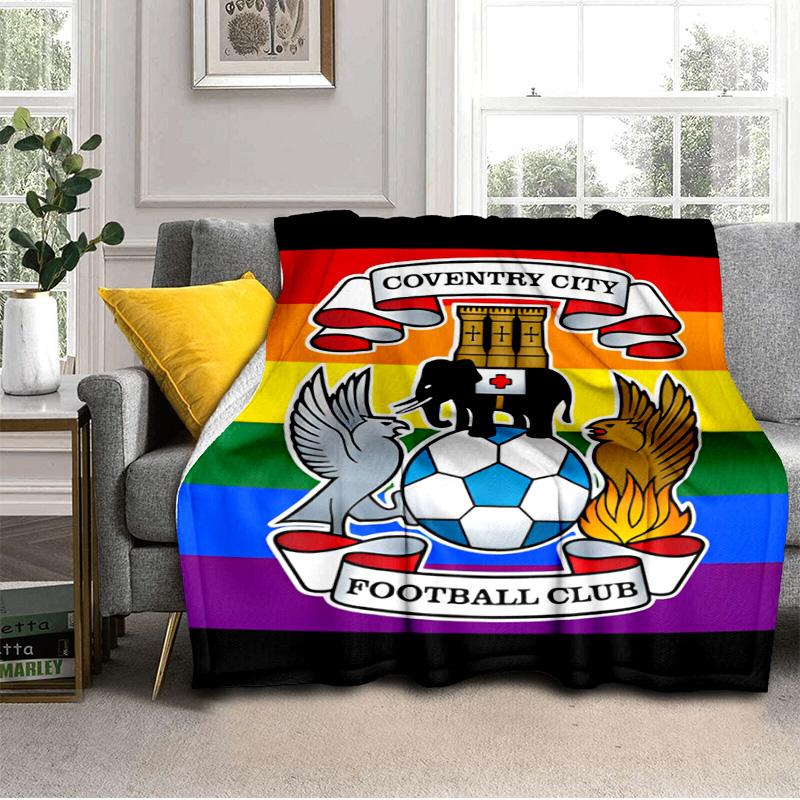 Coven-try Football Club Crest Printed Throws Blanket Soft Flannel Blankets for Couch Bed Gifts for Men Women Picnic blanket Christmas gifts