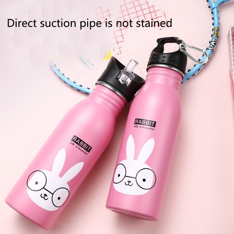 500ml Travel Bottle Sports Water Cup Straight Drink Bicycle Kettle Outdoor Sports Pot Stainless Steel Water Bottle