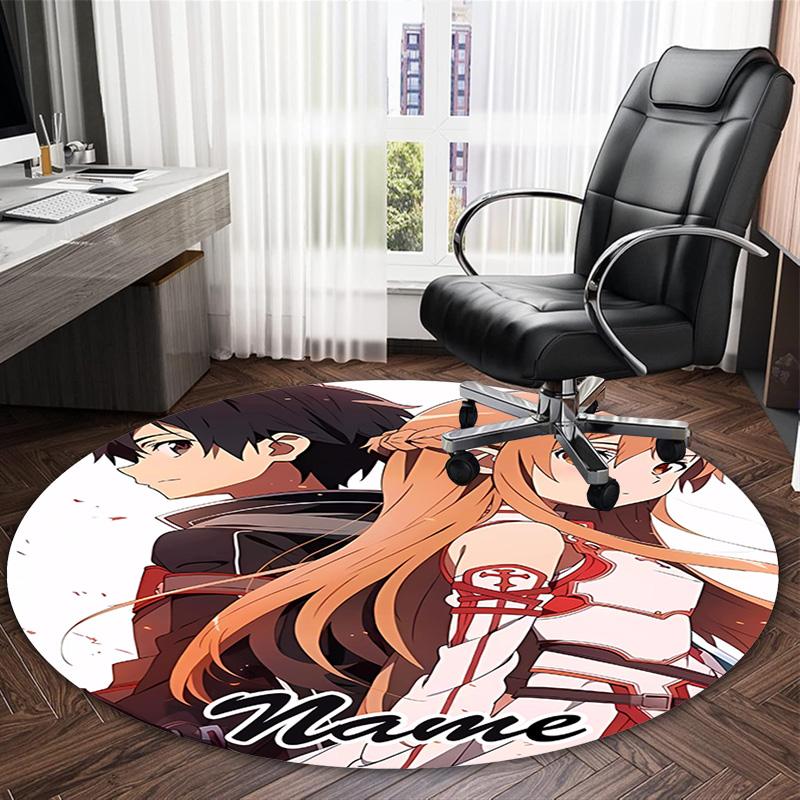 Customizable S-Sword Art Online2 Round Non-Slip Carpet - Ideal for Garden, Picnic, Office, Perfect for Decoration, Suitable For All Seasons