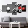 5Pcs Pool Billiards Grey Red Decor Canvas Art HD Print Home Decor No Framed 5 Panel 5 Pieces Paintings Room Decor Pictures