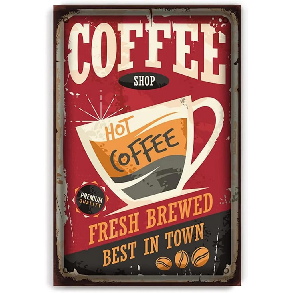Vintage Coffee Metal Tin Sign Plaque Metal Plate Retro Wall Art Posters For Cafe Bar Pub Kitchen Club Iron Painting Decoration